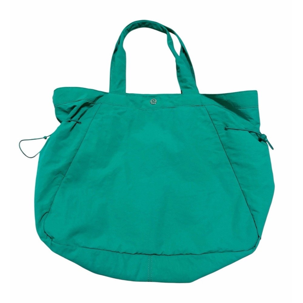 Lululemon 18L Side Cinch Shopper Bag Green Gym Logo Shoulder Leisure Work